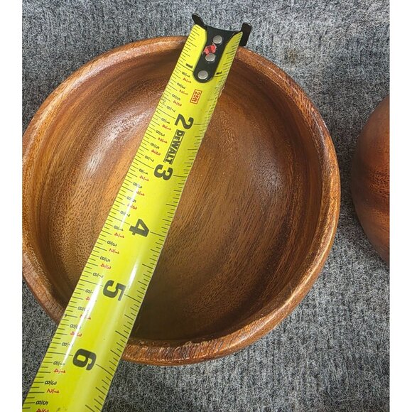 Vintage Monkey Pod Wood Bowls Set of 4 5-5.5″ Handcrafted Philippines Rustic MCM - Picture 4 of 8
